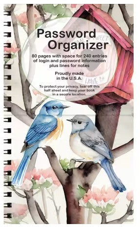 PASSWORD ORGANIZER - BIRDS