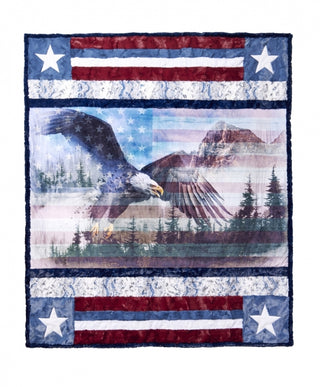 BORDERLINE CUDDLE KIT HOME OF THE BRAVE 58" X 68" CKBORDERLINE