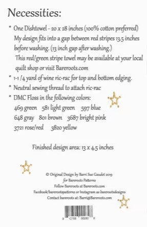 MERRY AND BRIGHT #262 BAREROOTS PATTERN ONLY