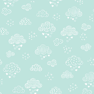 SWEET DREAMS FLANNEL DREAMY CLOUDS AQUA 12494F04B