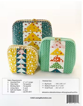 FLYING GEESE POUCH TRIO MINKI KIM