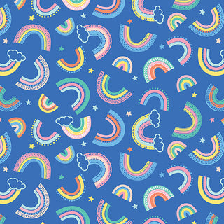 TWINKLE COMFORT FLANNEL DREAMY RAINBOWS ROYAL BLUE 12886F54B