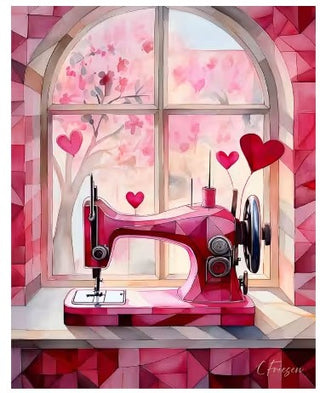 VALENTINE SEWING MACHINE CARD