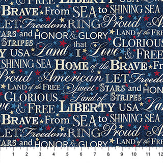 STARS AND STRIPES WORDS NAVY 29044-49