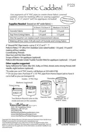 FABRIC CADDIES! (M) - VANILLA HOUSE DESIGNS