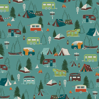 GREAT OUTDOORS COMFORT FLANNEL CAMPGROUNDS TEAL 14664F84B