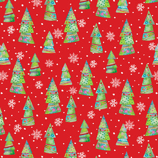 FESTIVE TREES RED 168210B