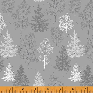 FROSTED FOREST TREES IN SNOWFLAKES 52998M-2