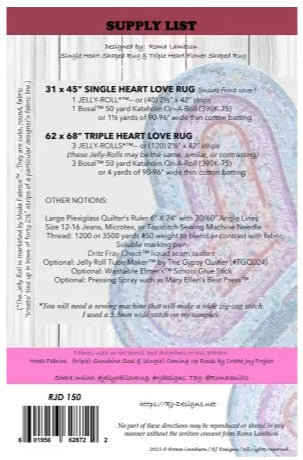 JELLY ROLL LOVE RUG - RJ DESIGNS