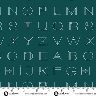SCRAWL DECO LETTERS DEEP TEAL