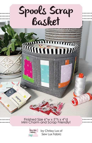 SPOOLS SCRAP BASKET-SEW LUX FABRIC SLF2301