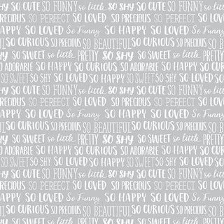 DOODLE BABY FLANNEL SWEET WORDS GREY 13231F13B