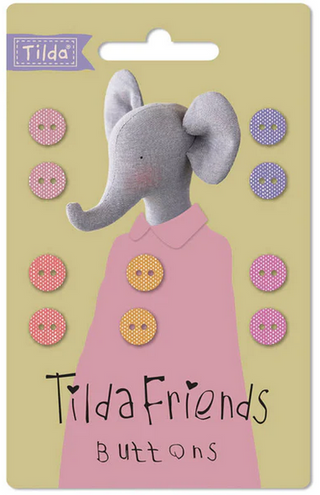 TILDA FRIENDS CHAMBRAY BUTTONS WARM COLORS 9MM