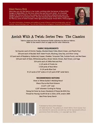 AMISH WITH A TWIST - BOM - NANCY RINK PATTERN