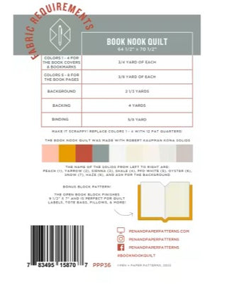 BOOK NOOK PEN + PAPER PATTERN