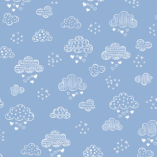 SWEET DREAMS FLANNEL DREAMY CLOUDS MED BLUE 12494F50B