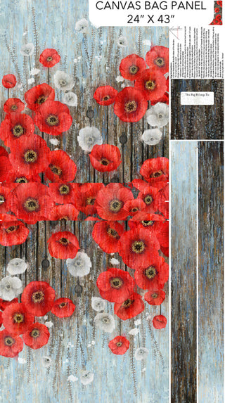 POPPY MEADOW CANVAS TOTE PANEL C29093-97