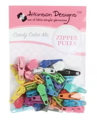 ZIPPER PULLS, 30 COUNT CANDY COLOR MIX