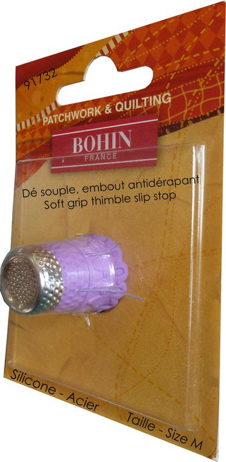 BOHIN SILICON THIMBLE WITH STEEL TOP - MED