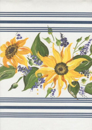 SUMMER SOLSTICE WHITE SUNFLOWER TOWELING 992-350