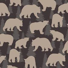 GREAT OUTDOORS COMFORT FLANNEL WILD BEARS CHARCOAL 14666F13B