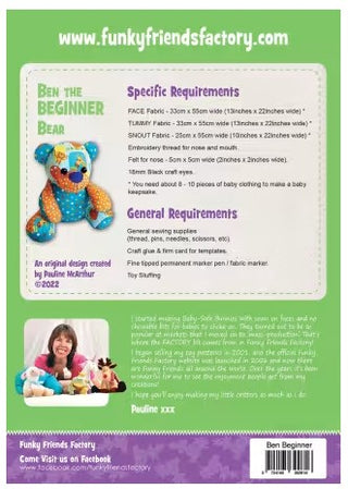 BEN THE BEGINNER BEAR FUNKYFRIENDSFACTORY PATTERN