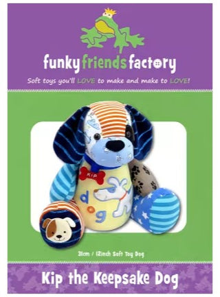 KIP THE KEEPSAKE DOG FUNKY FRIENDS FACTORY PATTERN