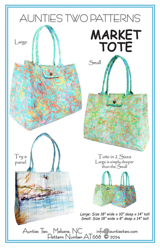 AUNTIES TWO PATTERNS MARKET TOTE