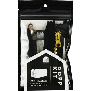 THE WOODLAND DOPP LEATHER AND HARDWARE KIT - BLACK LEATHER