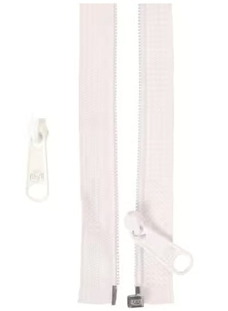 50" SEPARATING ZIPPER + EXTRA SLIDE WHITE BYANNIE