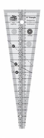 CREATIVE GRIDS 15 DEGREE TRIANGLE RULER - FINISHED SIZE 9"