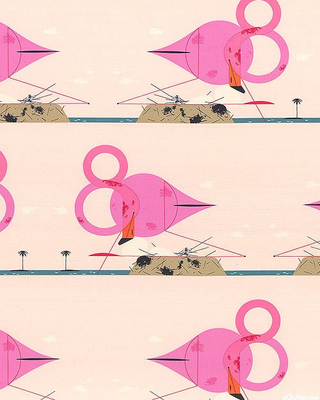 CH-281 CHARLEY HARPER FLAMINGOS FOREVER