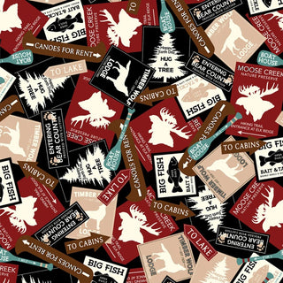 GREAT OUTDOORS COMFORT FLANNEL SCENIC ROUTE BLK 14665F12B