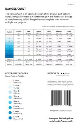 RANGES PATTERN BY MODERN HANDCRAFT