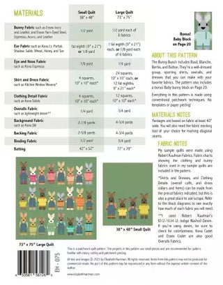 THE BUNNY BUNCH ELIZABETH HARTMAN PATTERN