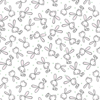 DOODLE BABY FLANNEL BUNNY LOVE WHITE 13225F09B