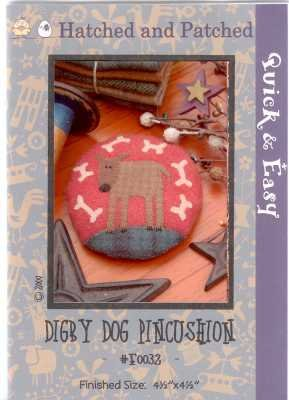 Digby Dog Pincushion - Hatched and Patched