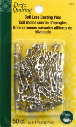 Coil Less Basting Pins ~ Size 1 50 Count