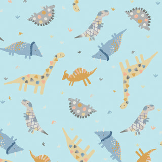 BABY DINO COMFORT FLANNEL HAPPY DINOSAURS AQUA 14467F80B