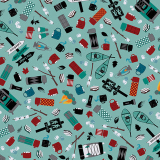 GREAT OUTDOORS COMFORT FLANNEL NATURE TRAIL LT TEAL 14661F80B