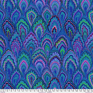PWGP207.BLUE MARBLE SCALLOPS BLUE