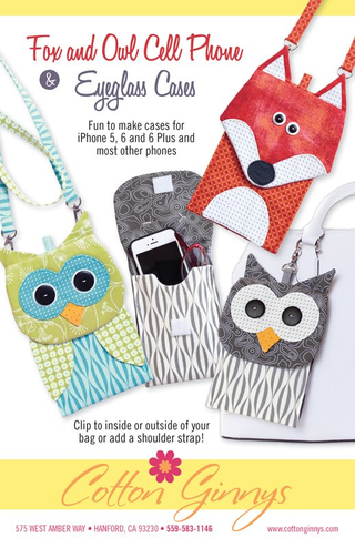 FOX AND OWL CELL PHONE & EYEGLASS CASES - COTTON GINNYS