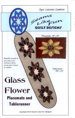 Glass Flower Placemats and Tablerunner   Joyce Lawrence Cambron