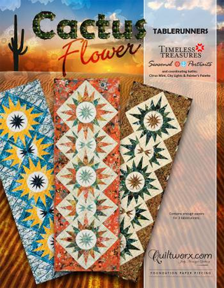 CACTUS FLOWER TABLERUNNERS - JUDY NIEMEYER - QUILTWORX.COM