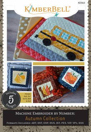 DISC -AUTUMN COLLECTION - MACHINE EMBROIDER BY NUMBER CD - KIMBERBELL DESIGNS