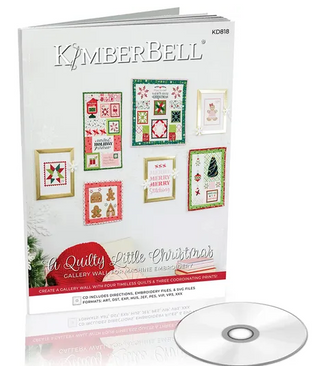 A QUILTY LITTLE CHRISTMAS GALLERY WALL  CD BOOK FOR MACHINE EMBROIDERY KIMBERBELL