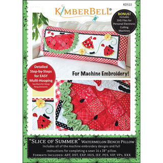 Slice Of Summer Watermelon Bench Pillow Kimberbell Embroidery CD