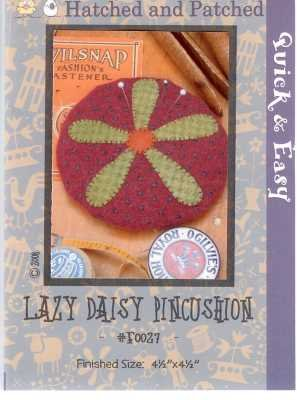 Lazy Daisy Pincushion   Hatched and Patched