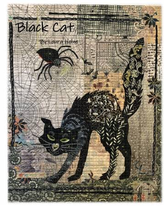 BLACK CAT COLLAGE - LAURA HEINE, FIBERWORKS