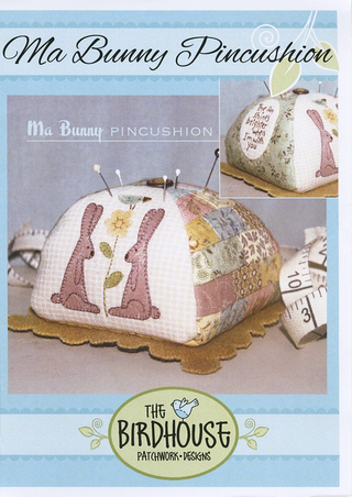 Ma Bunny Pincushion By The Birdhouse